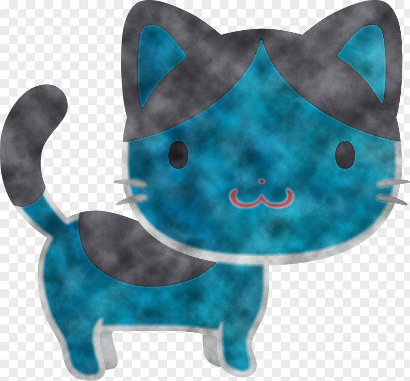 Turquoise Aqua Teal Cat PNG