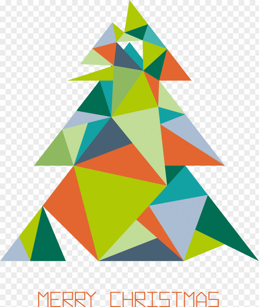 Creative Christmas Tree Triangle Mosaic Clip Art PNG