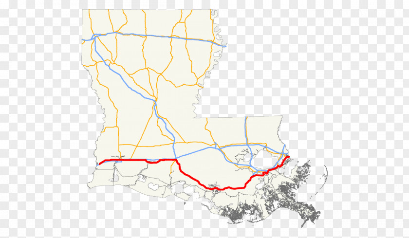 Interstate U.S. Route 90 Old Spanish Trail Louisiana 10 Westward Expansion Trails PNG