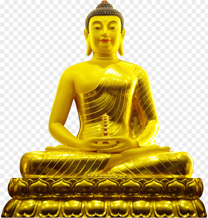 Kuan Yin Golden Buddha Seated From Gandhara Buddhism Buddhahood Paritta PNG
