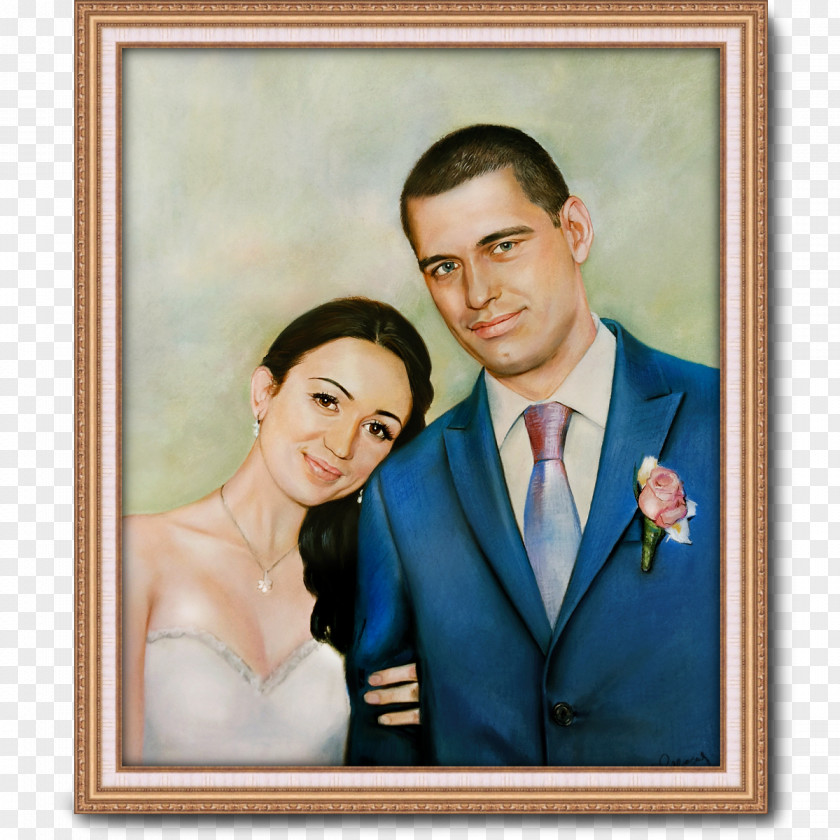 Wedding Portrait Paper Pastel Caricature PNG