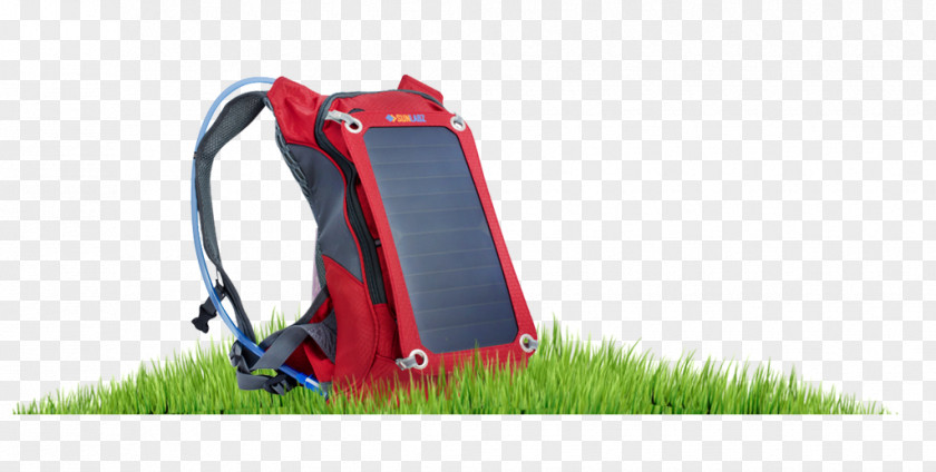 Blue Backpack Battery Charger Solar Rechargeable Electric PNG