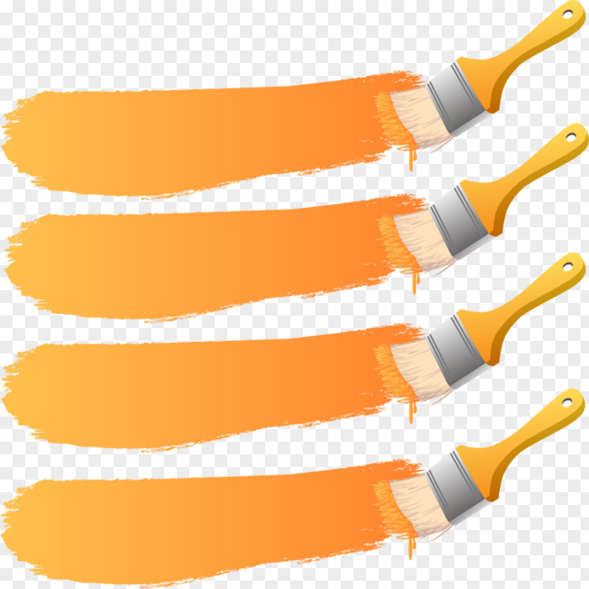 Three-dimensional Brush Tag Paintbrush Painting PNG