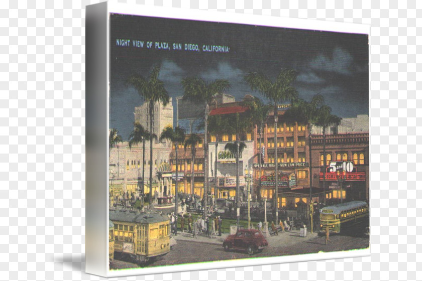 Vintage Postcard San Diego Advertising Poster Printing City PNG