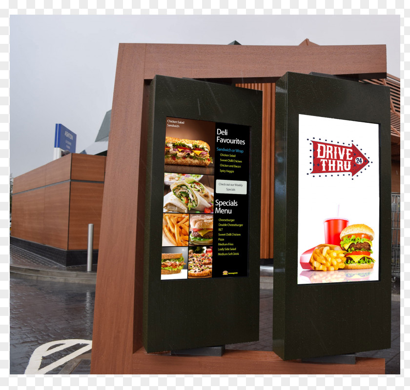 Burger Food Menu Best Fast Restaurant Digital Signs Advertising Drive-through PNG