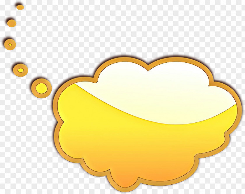 Heart Yellow Thought Cloud PNG