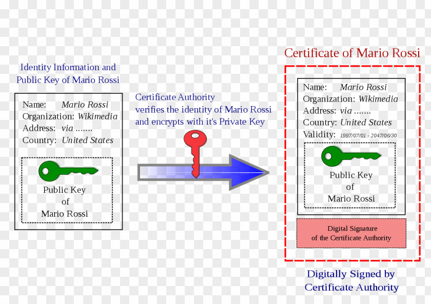 Key Public Certificate Public-key Cryptography Chiave Pubblica Dijital Sertifika Authority PNG