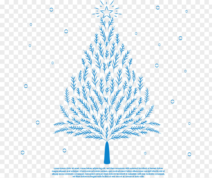 Romantic Hand-painted Blue Christmas Tree Spruce Drawing PNG