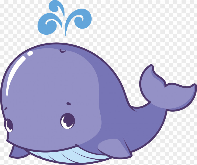 Vector Cartoon Whale Illustration PNG