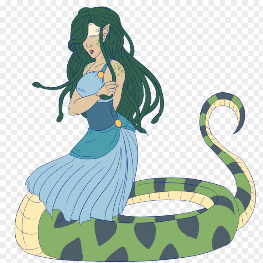 Art Medusa Green Snake Woman Clip PNG