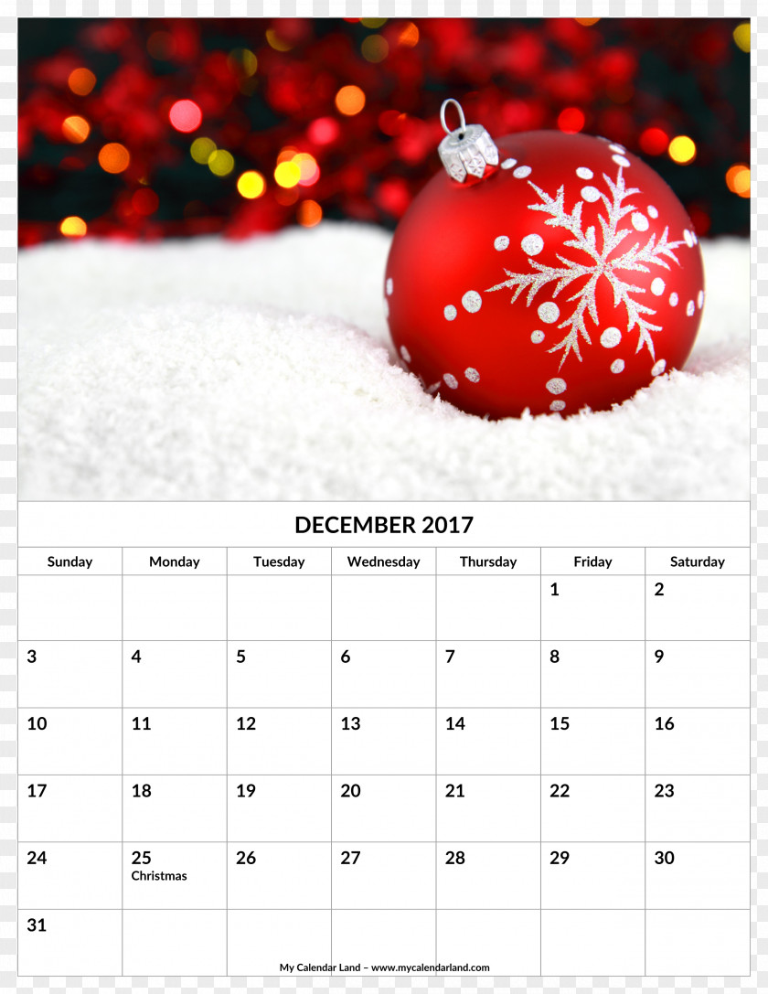 December Calendar Christmas Ornament Decoration Eve Advent Calendars PNG