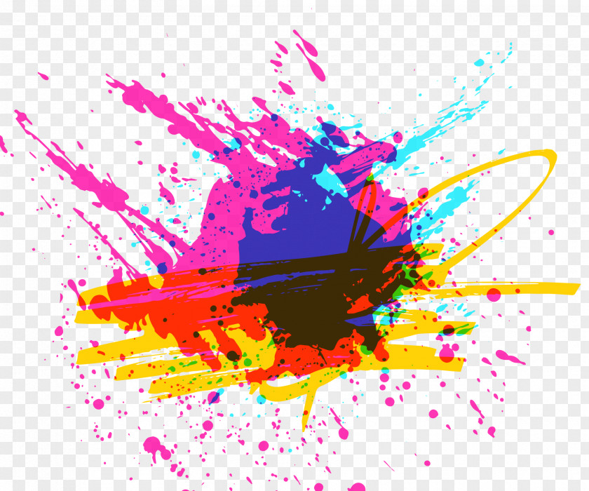 Multi-color Sprayed Graffiti Vector PNG
