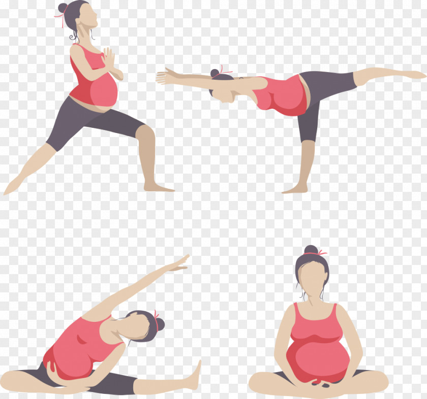 Vector Pregnant Mother Yoga Pregnancy Physical Exercise Woman PNG