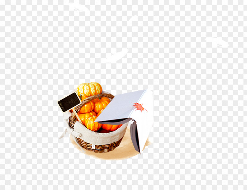 Pumpkin Basket Autumn Season Cartoon Illustration PNG