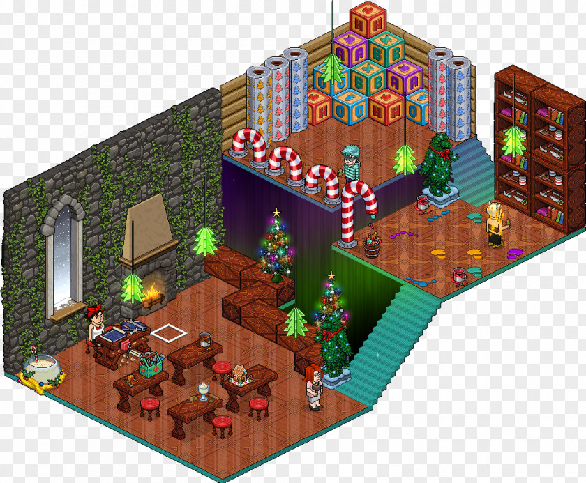 Santa's Workshop Habbo Santa Claus Room PNG