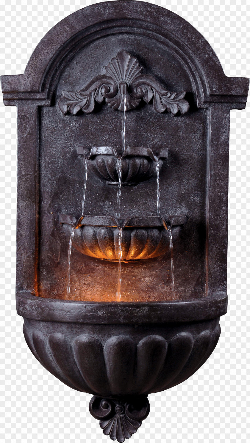 Fountain Garden Wall Water Feature Landscape Lighting PNG