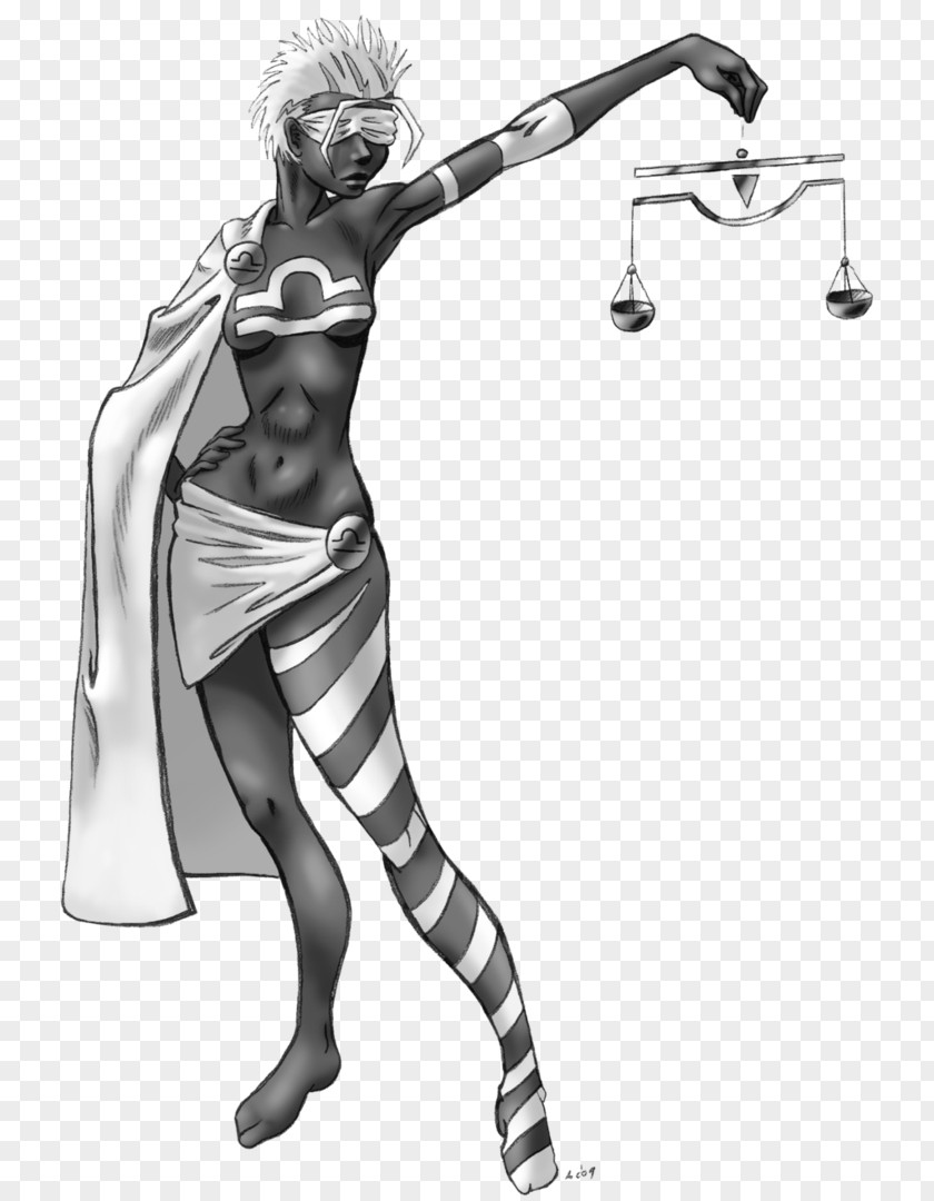 Libra Zodiac Lady Justice Art PNG