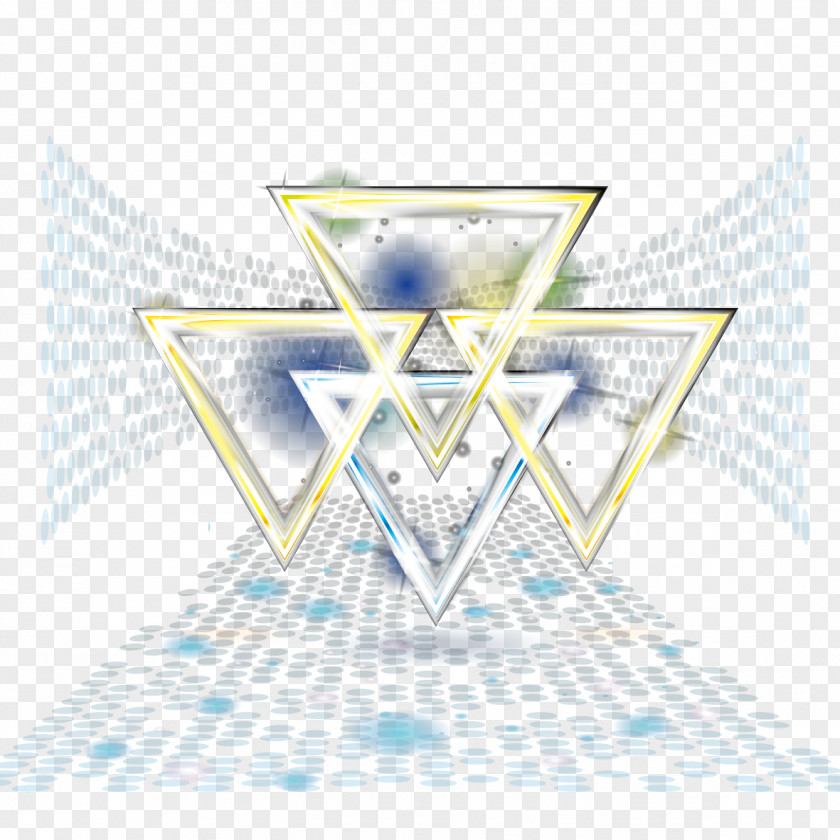 Creative Triangle Golden PNG
