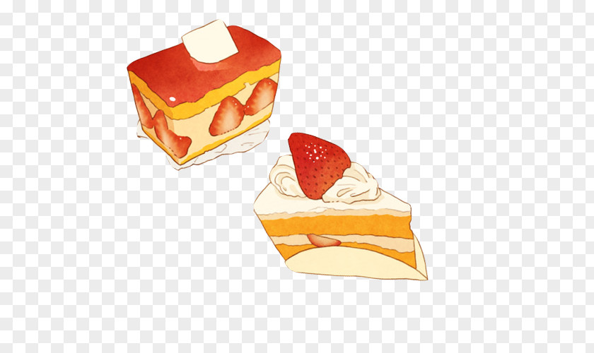 Strawberry Pie Food Anime Cake Illustration PNG pie Illustration, Hand painting material clipart PNG