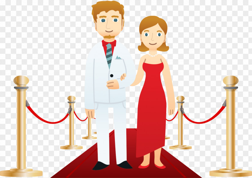 The Couple Walked Red Carpet Clip Art PNG