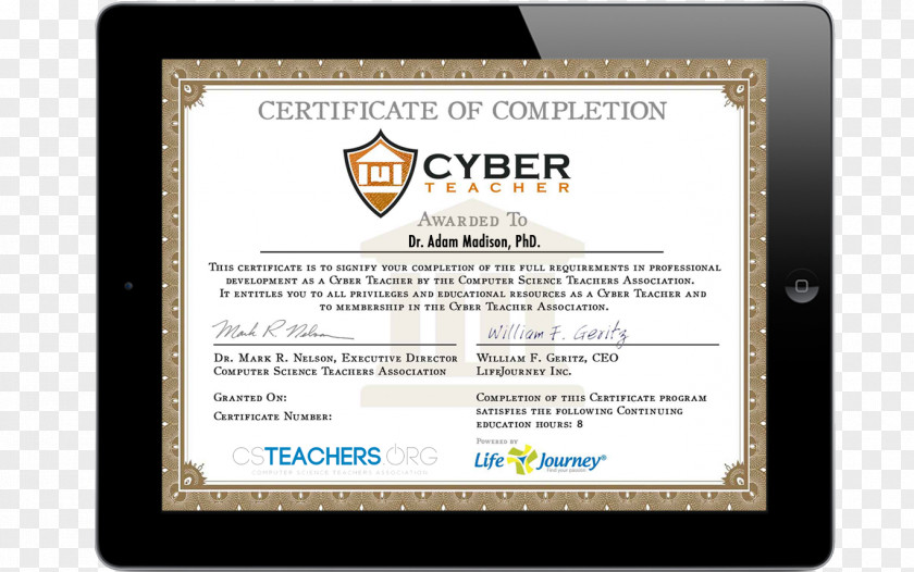 Certificate Stationery Teacher Professional Development Academic Computer Education PNG