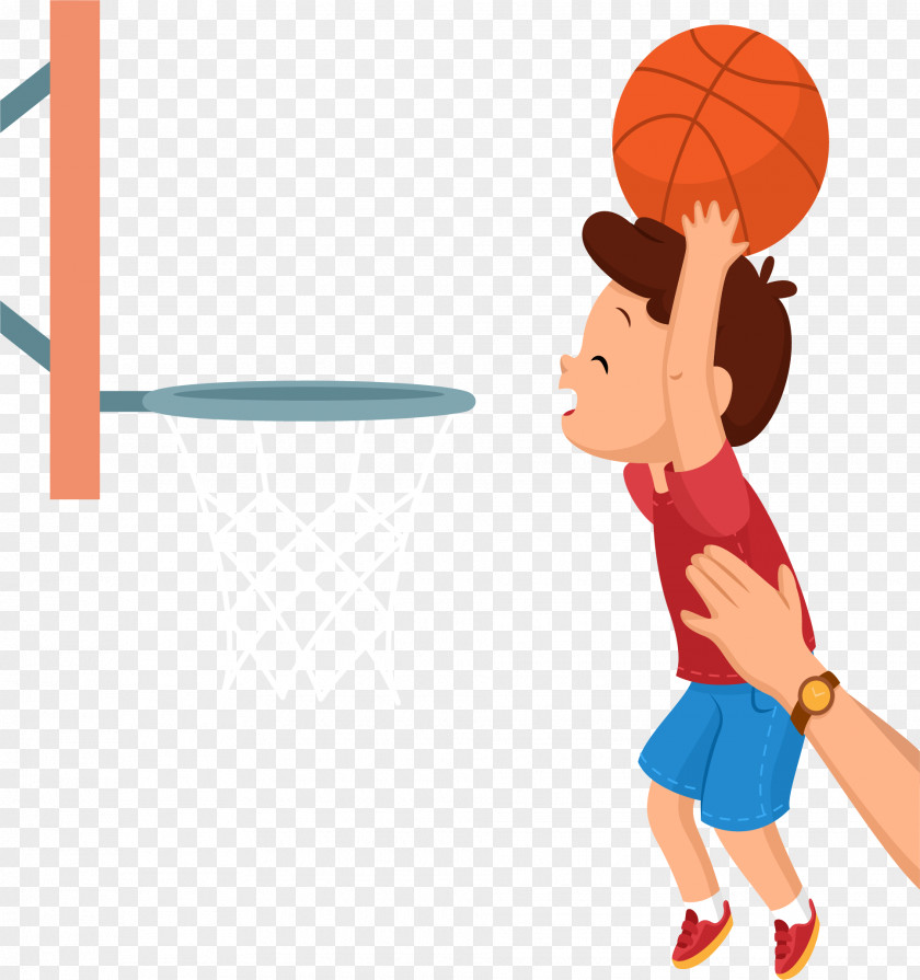 Start Learning Basketball From The Kids Backboard Clip Art PNG