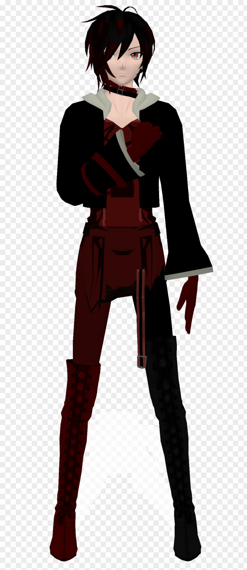 Amnesia Black Hair Outerwear Cartoon Character PNG