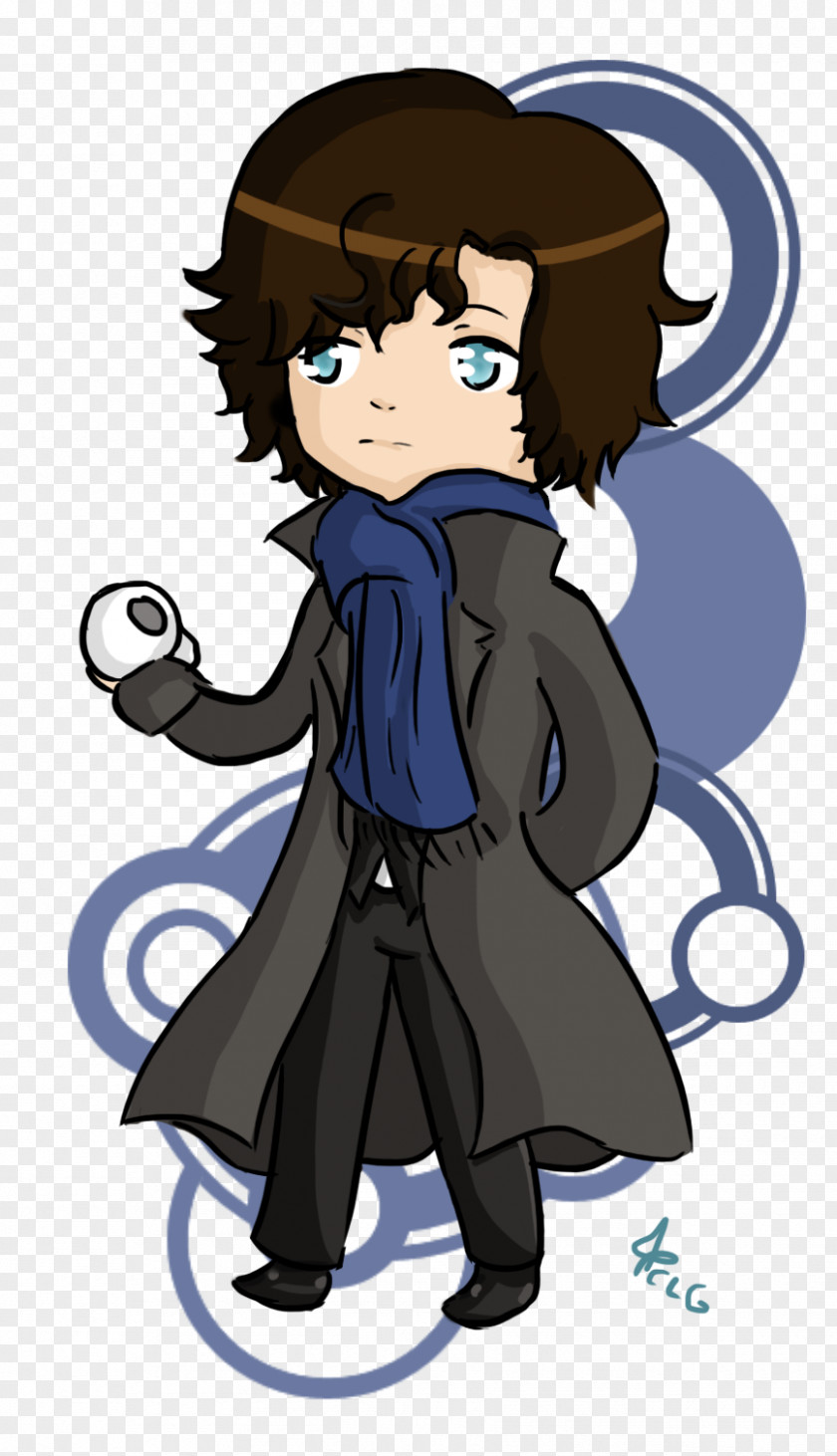 Sherlock Drawing Black Hair Cartoon Human Color PNG