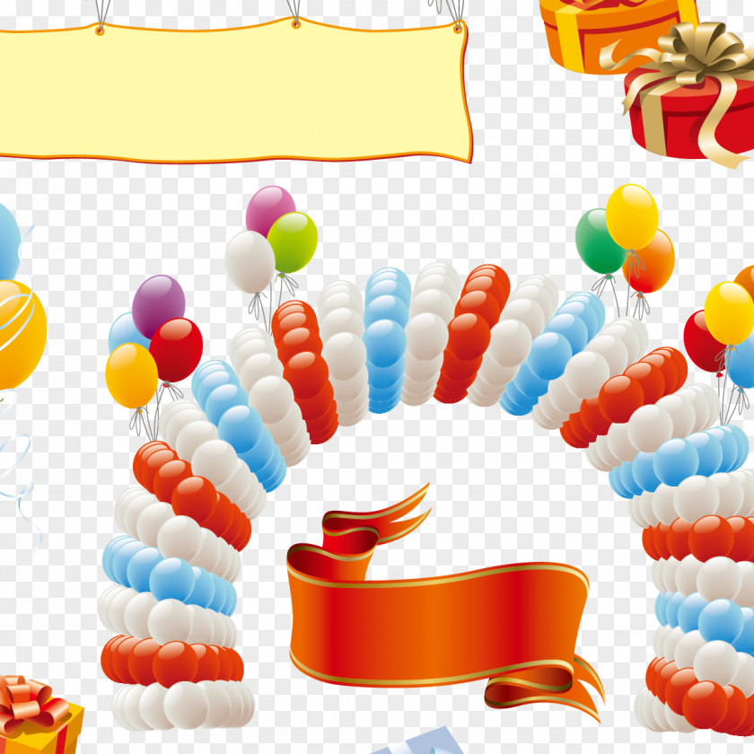 Creative Birthday Balloon Party Clip Art PNG