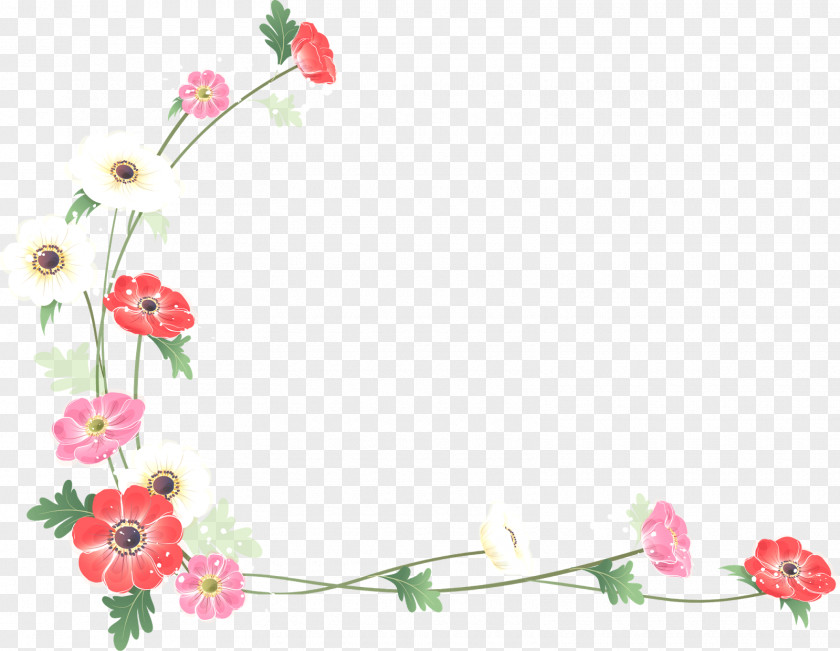 Flower Border Borders And Frames Watercolor Painting Clip Art PNG