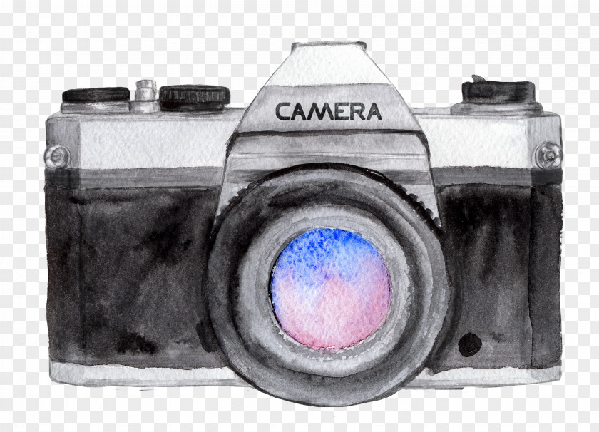 Camera Watercolor Painting Drawing Photographer Photography PNG