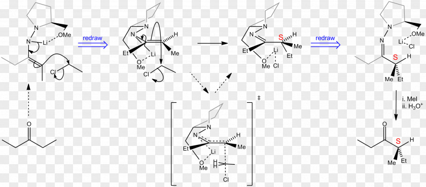 Controlled Enders SAMP/RAMP Hydrazone-alkylation Reaction Chiral Auxiliary Organic Chemistry PNG