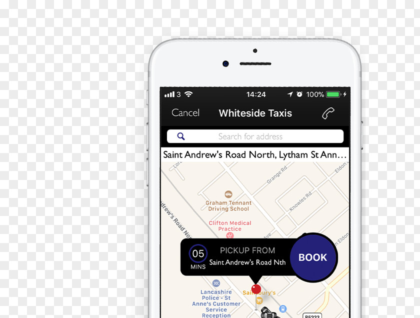 Taxi App Smartphone Whiteside Taxis Store PNG