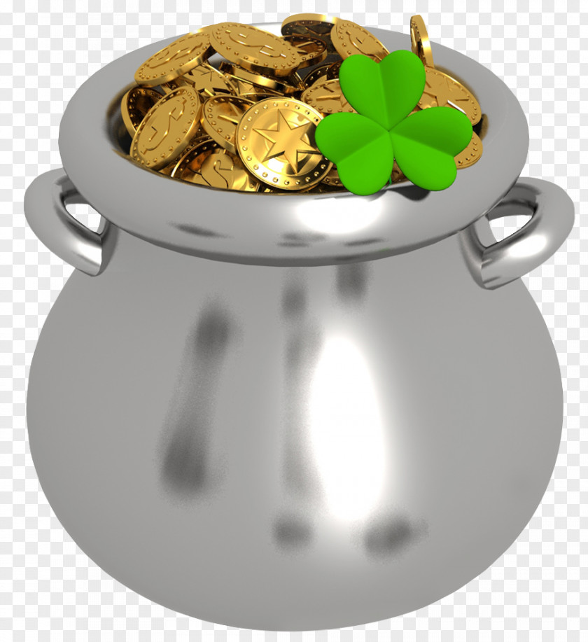 Transparent Pot Of Gold With Shamrock Clipart Clip Art PNG