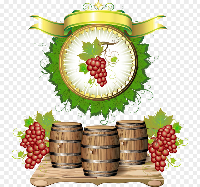 Wine Oak Barrel Grape Beer PNG