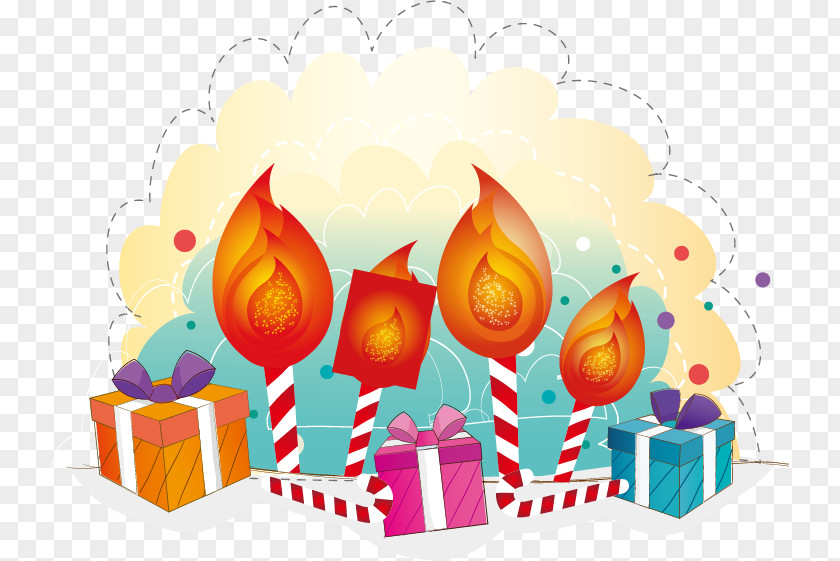 Gift Candle Vector Material Illustration PNG