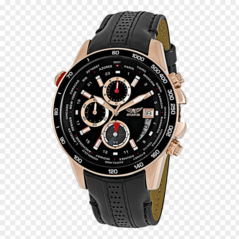 Military Pilot Chronograph Watch 0506147919 Quartz Clock Strap PNG