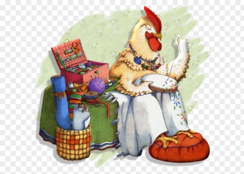 Hand-painted Chicken Sewing Photography Animation Illustration PNG