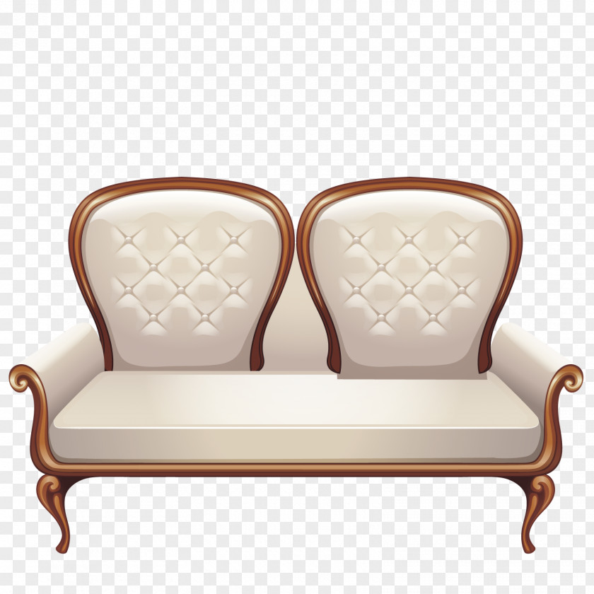 Vector European Style Sofa Table Couch Clip Art PNG