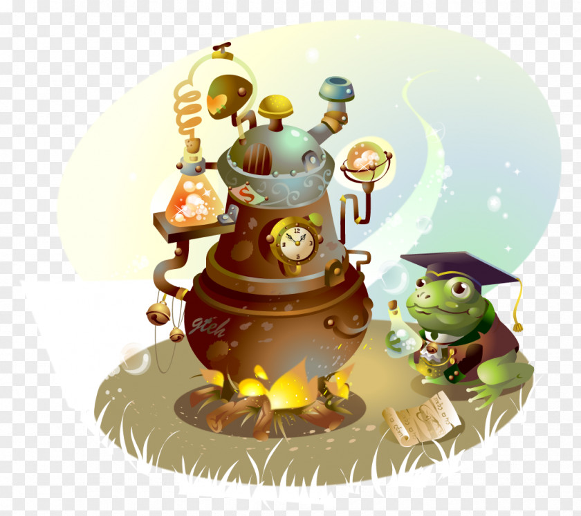 Frog Stove Vector Illustrator Of Children Cartoon Royalty-free Illustration PNG