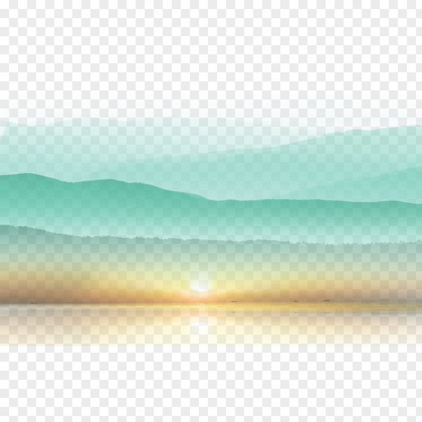 Sunset Mountain Computer Graphics PNG