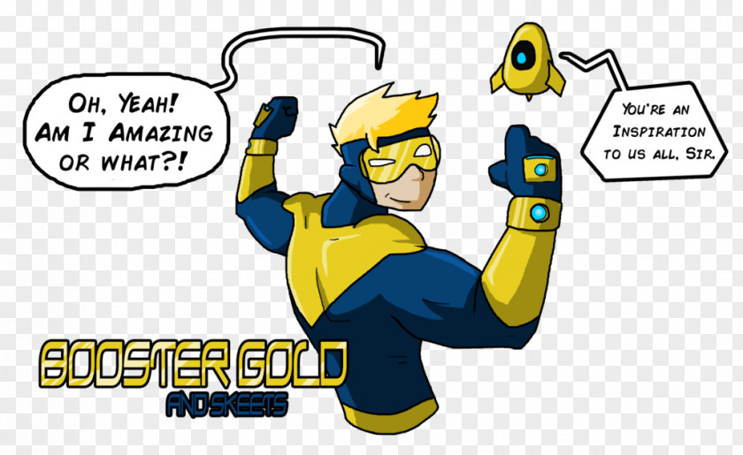 Booster Gold Redesign Skeets Character Comics Fan Art PNG