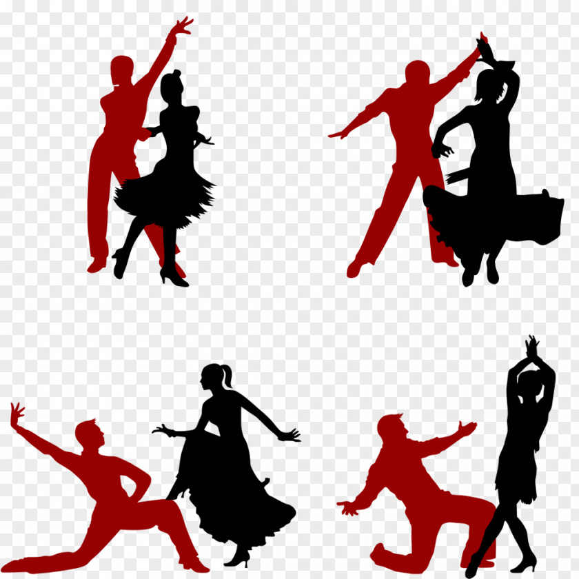 Latin Dance Pose Creative Men And Women Silhouette Ballet PNG