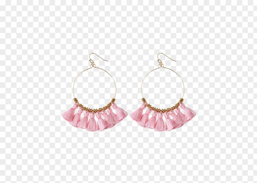 Pink Drop Earring Tassel Gold Jewellery Thread PNG