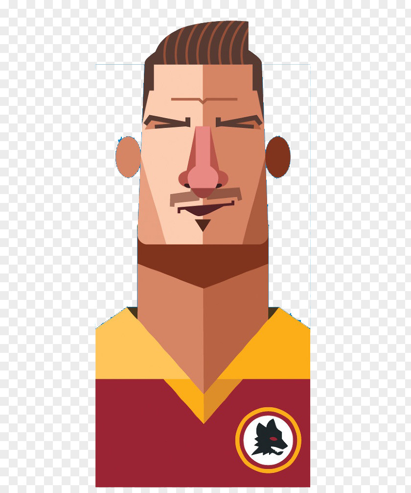 Cartoon Footballer Avatar A.S. Roma Football Player Playmaker Illustration PNG
