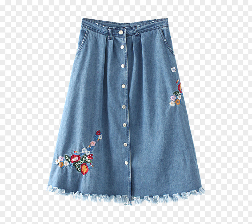 Frayed Denim Skirt Fashion Jeans PNG