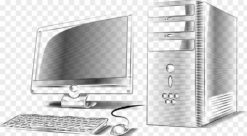Hand Drawn Vector Host Computer Desktop Personal White PNG