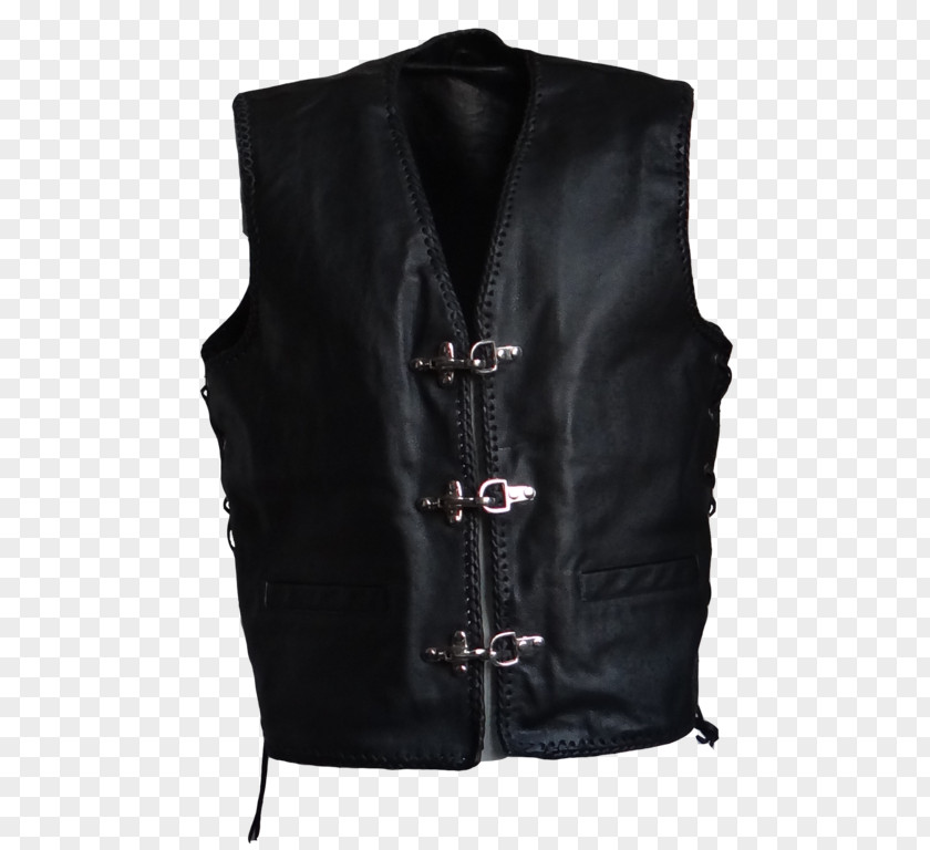 Jacket Gilets Sleeve Leather Black M PNG