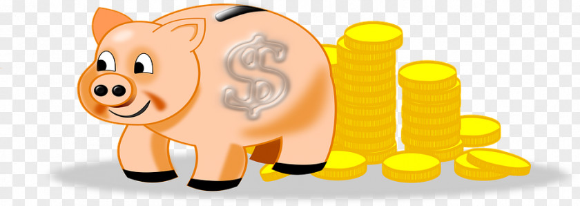 Red Piggy Bank Money Coin Saving PNG