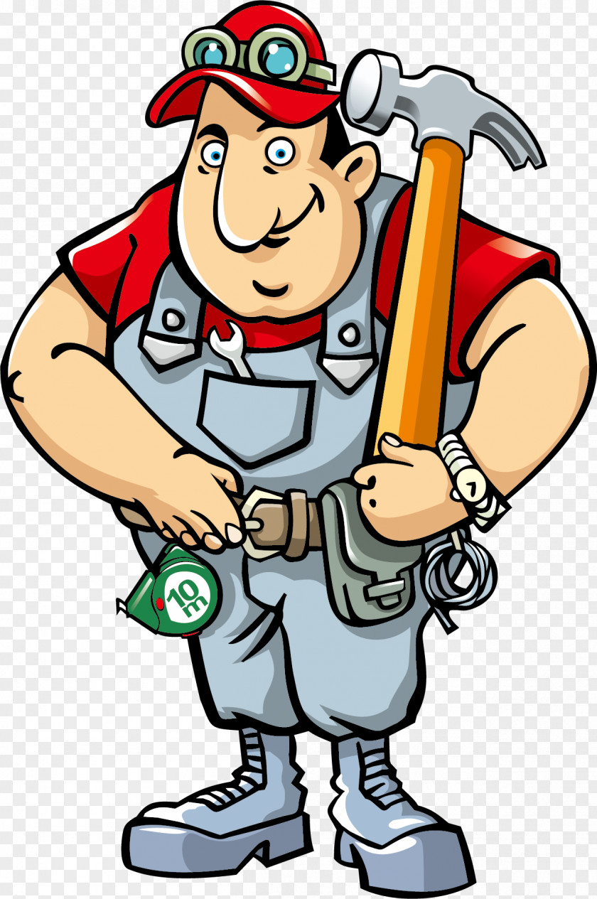 Vector Man Maintenance Laborer Cartoon Clip Art PNG